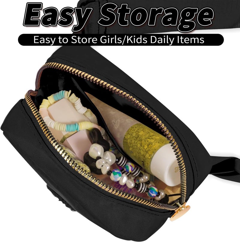 Uygafly Gifts for Girls Teens Kids - Mini Belt Bag Crossbody Bag - Birthday Gifts for Daughter Sister Her,Teen Girl Essentials,Travel Essentials,Cute Teen Trendy Stuff - Black,S - Image 2